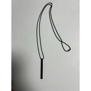 Necklace Men Or Women’s Ball Chain And Black Bar 13”‎ Chain Bar 2”